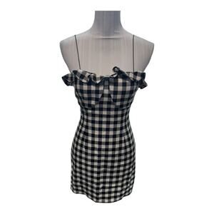 Finders Black Buffalo Check Dress Size S Sample